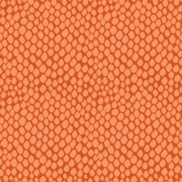 Snake skin seamless pattern with color of Peach. Texture of scales of crocodile, alligator, lizard, reptile. Fashion and luxury textile design. For print, banner, cover, wrapping paper.