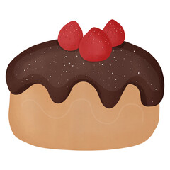 Cake chocolate with strawberry