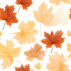 Naklejka na ściany i meble monotone maple leaf, Autumn background, pattern, leaves of autumn, vector, cartoon, illustration.