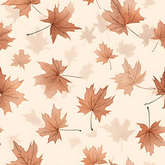 monotone maple leaf, Autumn background, pattern, leaves of autumn, vector, cartoon, illustration.