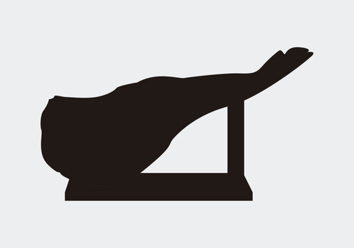 Icono de jam&oacute;n ib&eacute;rico con jamonero