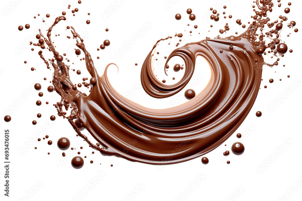 Poster a graphic resource featuring chocolate splashes in a swirl pattern, available in png format