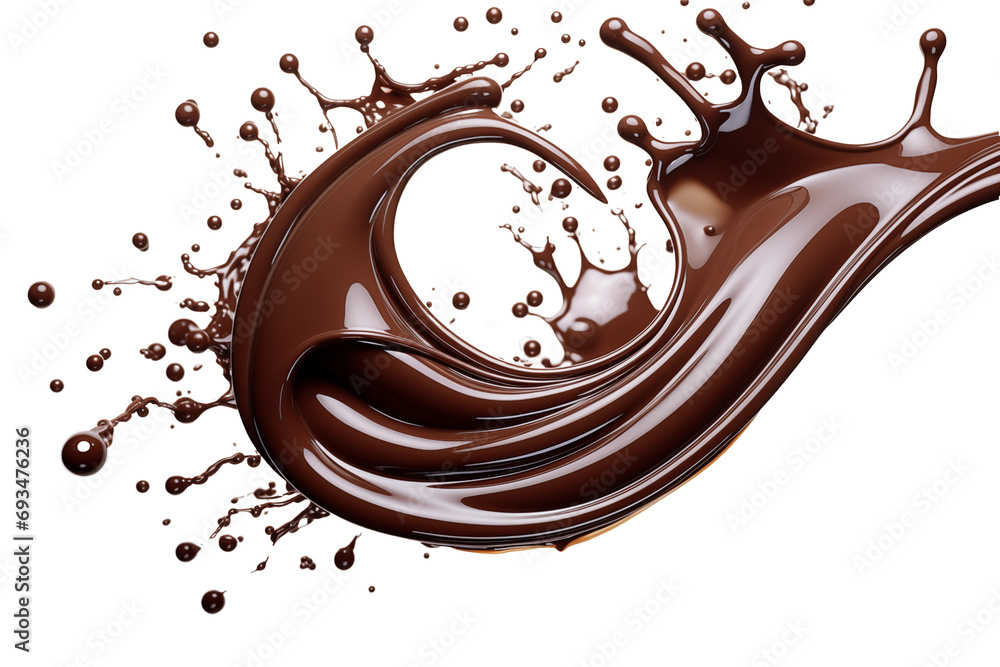 Poster a graphic resource featuring chocolate splashes in a swirl pattern, available in png format