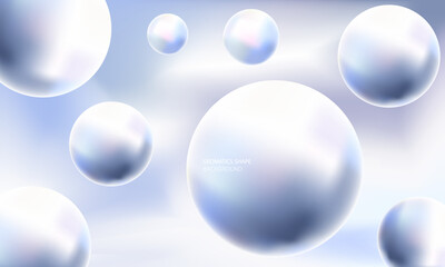 Pearl Mockup. white Ball Metal Abstract Background, 
3D Illustration . modern background design. Geometric Shapes