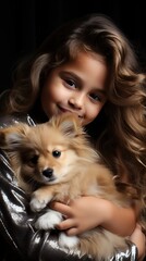 A child with their pet showing their unconditional love