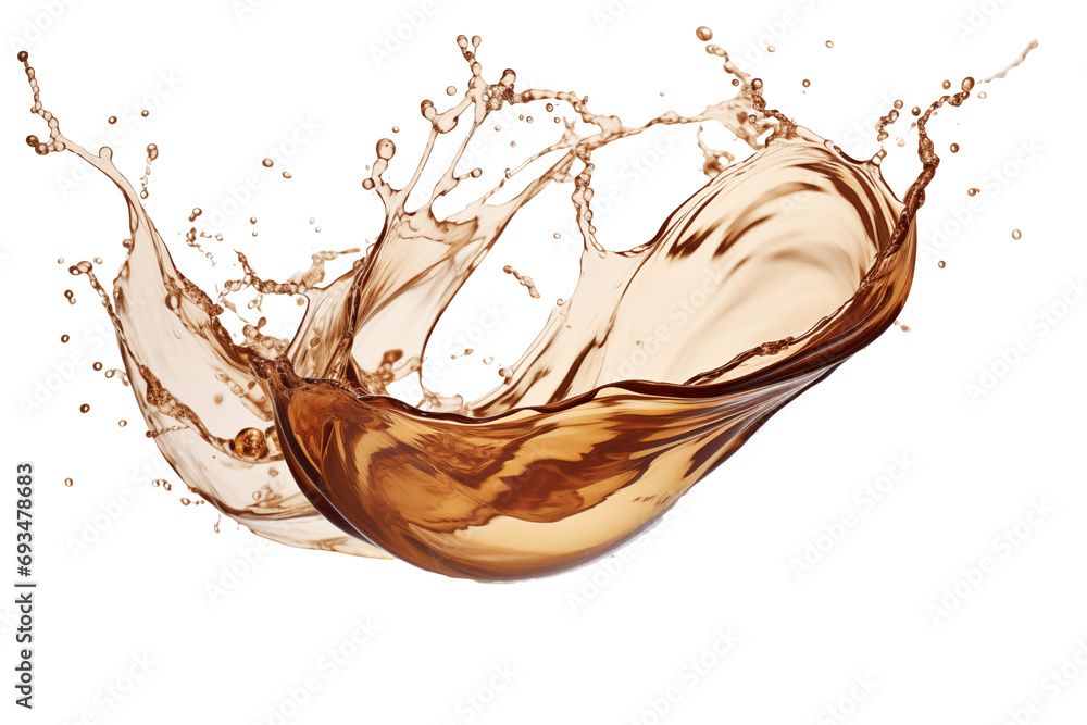 Poster a graphic resource featuring large coffee splashes on a transparent background in png format
