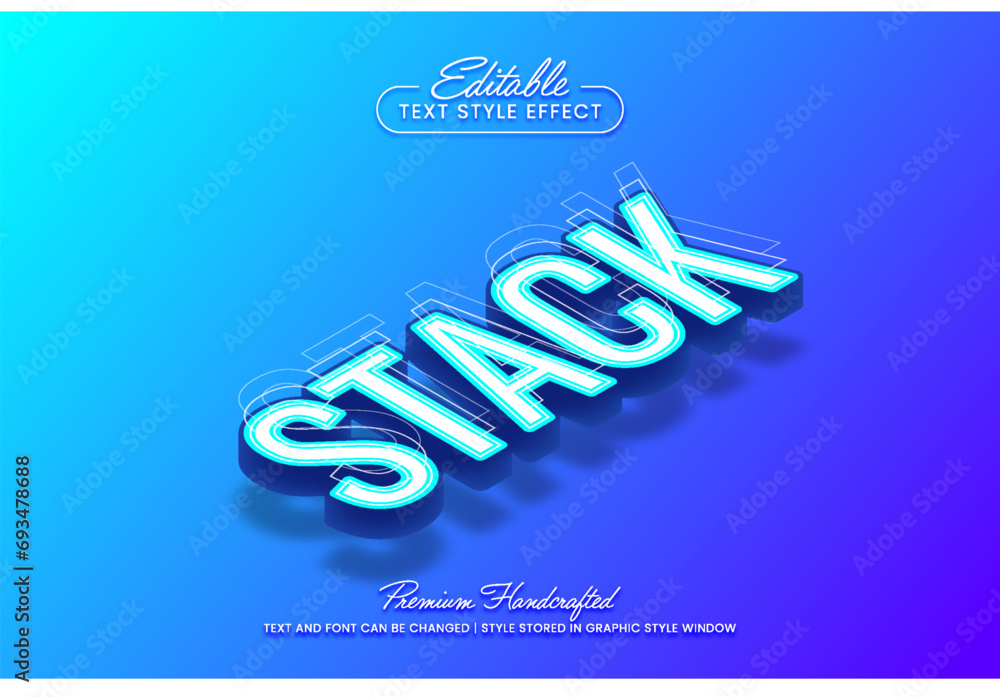Poster isometric headline vector graphic style. editable vector 3d text effect.