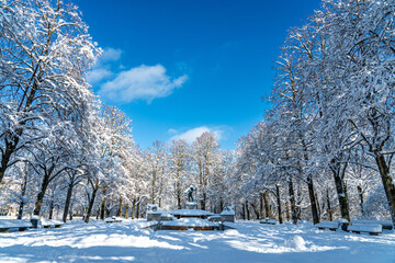 Naklejka premium Winterspaziergang an der Münchner Isar,