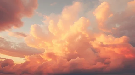 beautiful photography of clouds in the sky rich orange color grade. generative AI © Worrapol
