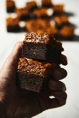 Salted Caramel Cornflake Brownies. Brownie with crunchy top of cornflakes and caramel.