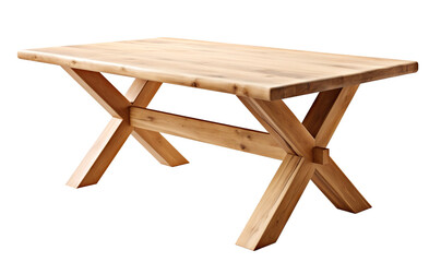 Modern wooden dining table, cut out