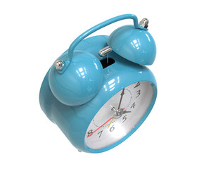 Alarm clock isolated on transparent background. 3d rendering - illustration