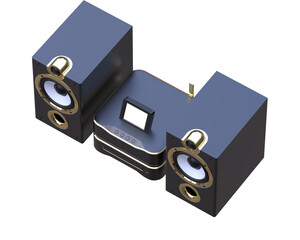 Audio system isolated on transparent background. 3d rendering - illustration