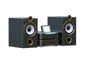 Audio system isolated on transparent background. 3d rendering - illustration