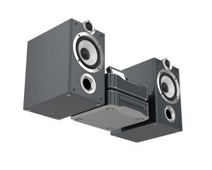 Audio system isolated on transparent background. 3d rendering - illustration