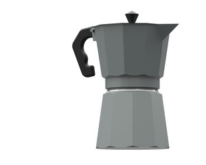 Kettle isolated on transparent background. 3d rendering - illustration