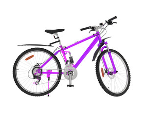 Mountain bike isolated on transparent background. 3d rendering - illustration
