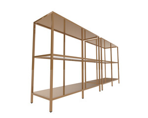 Shelves isolated on transparent background. 3d rendering - illustration