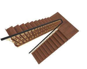 Indoors stairs isolated on transparent background. 3d rendering - illustration