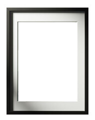 Empty black frame inside on a white background
