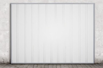 rectangular white blank billboard striped wall