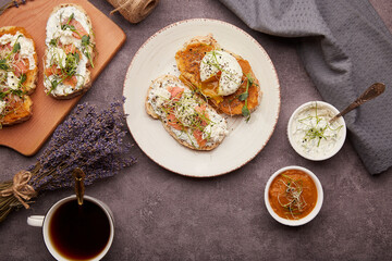 Low-Carb Cuisine. Low in calories, FODMAP, KETO diet, superfood concept.