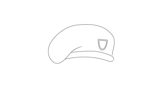 animated video of a sketch of the army beret icon