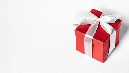 red gift box with ribbon banner poster wallpaper