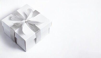 white gift box with ribbon banner poster wallpaper