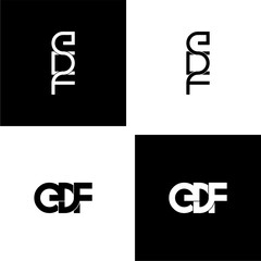 edf initial letter monogram logo design set