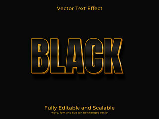 Stylish text effect with elegant black gold color