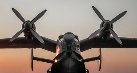 old vintage airplane with propellers
