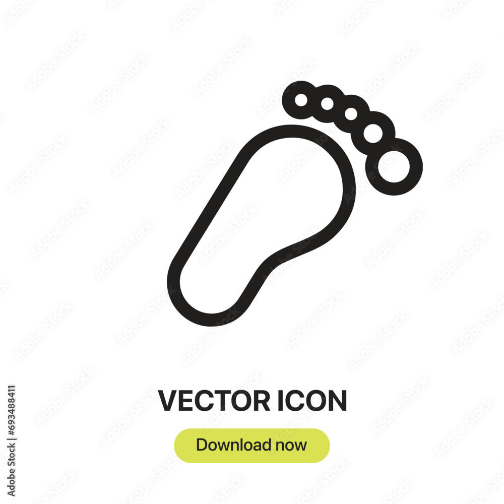 Fototapete footprint icon vector. linear-style sign for mobile concept and web design. footprint symbol illustr