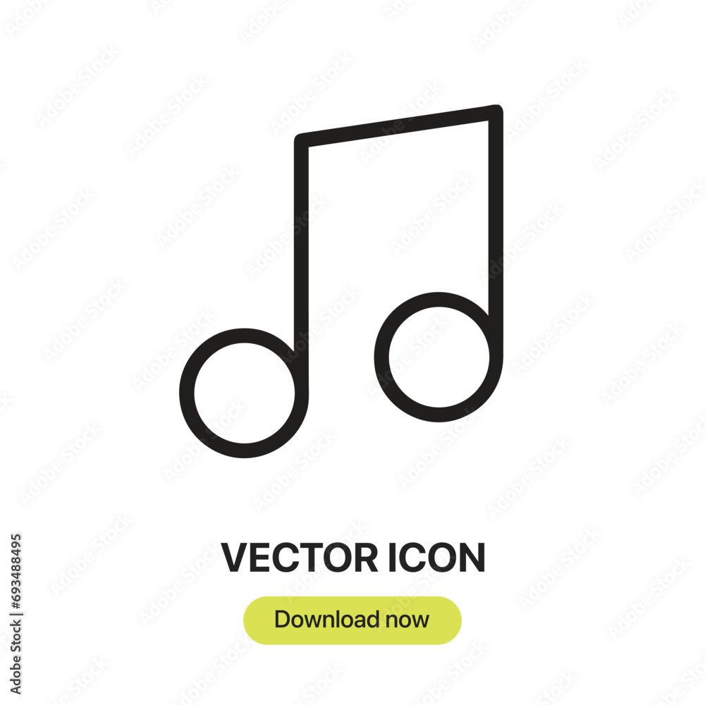 Leinwandbilder musical note icon vector. linear-style sign for mobile concept and web design. musical note symbol i