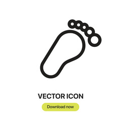 Footprint icon vector. Linear-style sign for mobile concept and web design. Footprint symbol illustration. Pixel vector graphics - Vector.	