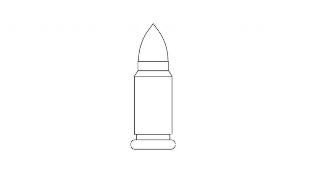 animated video of a sketch of a firearm bullet icon