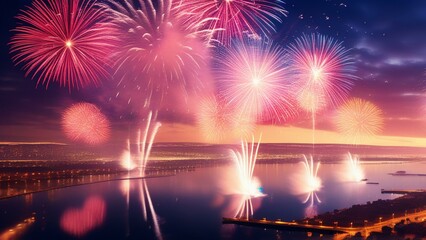 cinematic new years fireworks wallpaper