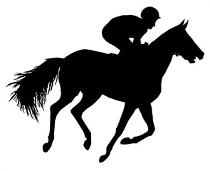 horse rider silhouette vector