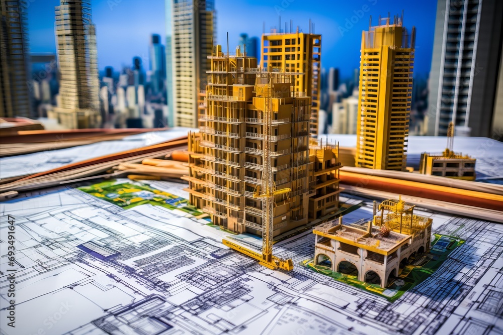 Poster architectural blueprint and drafting tools for precise construction and design projects