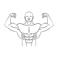 Bodybuilder graphic. Vector illustration image.