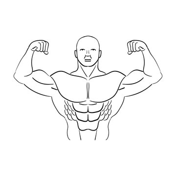 Bodybuilder graphic. Vector illustration image.