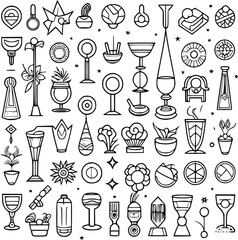 Set of  AI Generative Christmas and Holiday Editable Icons Collections. EPS10