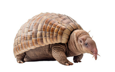 Tranquil Armadillo Pose On Transparent Background