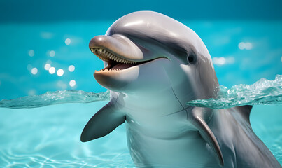 Obraz premium Happy dolphin swing in the sea