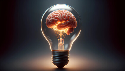 Illuminated Mind: Conceptual Representation of Ideas and Intellect - obrazy, fototapety, plakaty