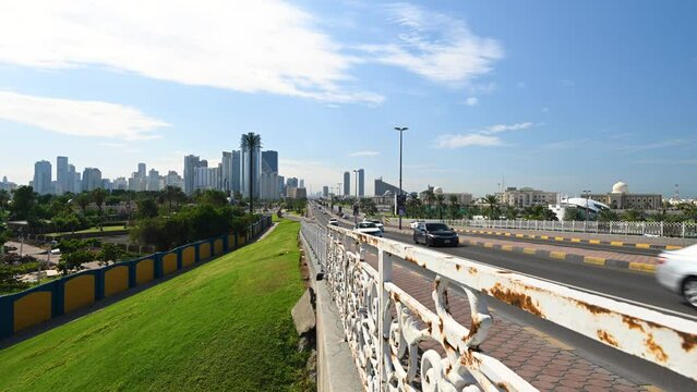 4K Quality Motion Time Lapse Video Of Sharjah City