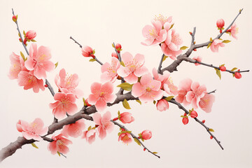 Peach Blossom Branches: Branches laden with peach blossoms, believed to bring romance and good relationships in the coming year. Chinese New Year, Symbols