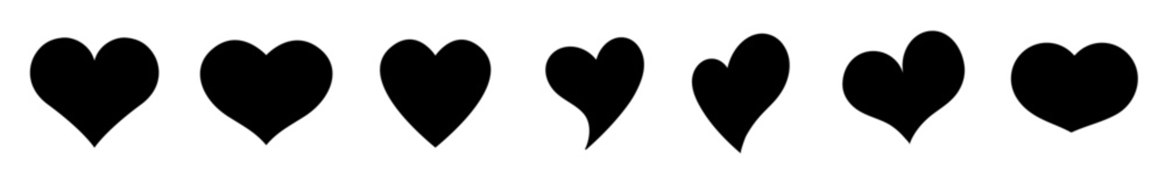 Naklejki Various simple red vector heart love icon