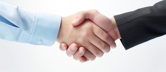 Obraz premium Business professionals sealing agreement with handshake