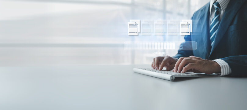 File management and uploading file data to online databases, storing data files on the cloud, managing document data in organizations, managing online databases, using the cloud in companies.